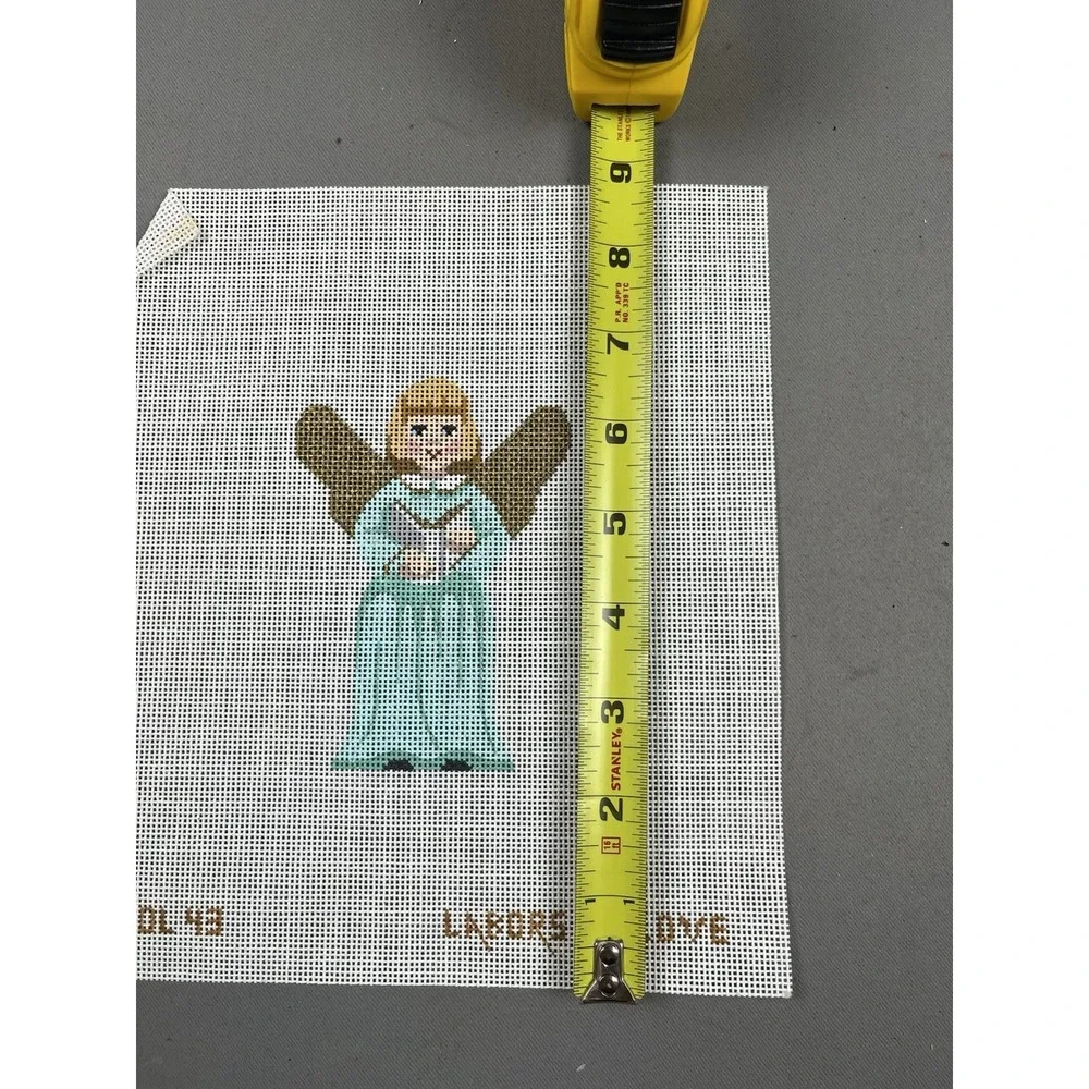 Labors of Love Handpainted HP Needlepoint Canvas - Chirstmas Angel w/ Book
